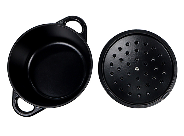 2.6qt 5.2qt Nonstick Matte Black Multi Cast Iron Enameled Dutch Oven