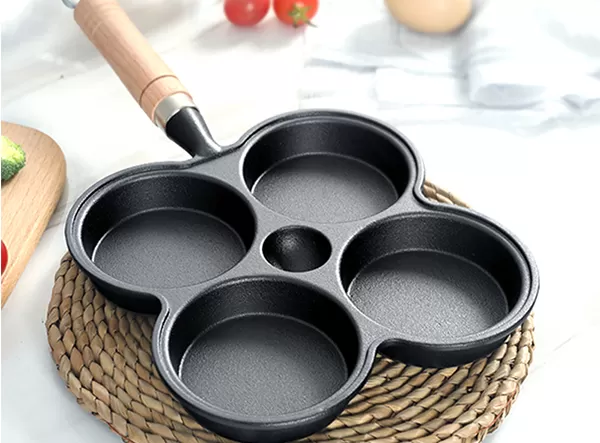 4 Mold Breakfast Fried Egg Cast Iron Pancake Maker Fry Pan