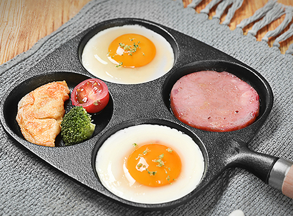 4-cup Egg Frying Pan Non Stick Egg Cooker Pan 4-cup Omelette Pan Round  Burger Pancake Pan