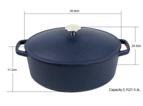 5.7QT Enameled Cast Iron Dutch Oven