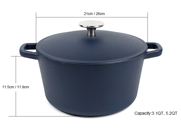 cast iron casserole size