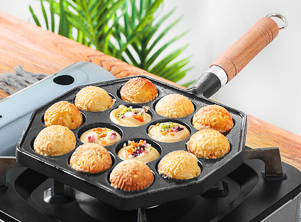 Cast Iron Biscuit Pan 7-Hole Cake Cooking Pan Non-stick Cast Iron