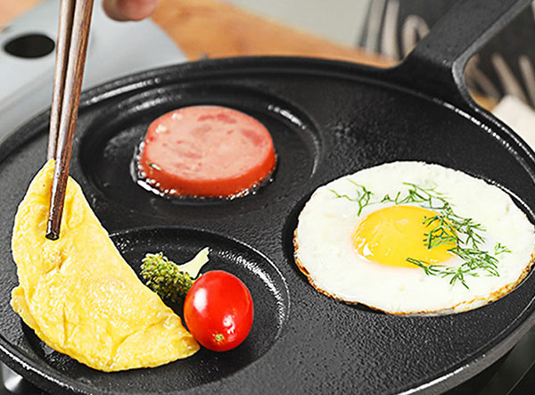 Wholesale 3-Cup Cast Iron Silver Dollar Pancakes Pan