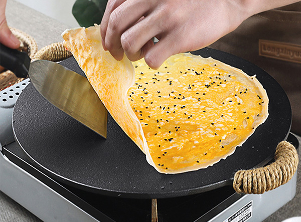 Kitchen Bakeware Cast Iron Induction Crepe Pan