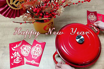 Chinese New Year — Traditional dishes by cast iron pans