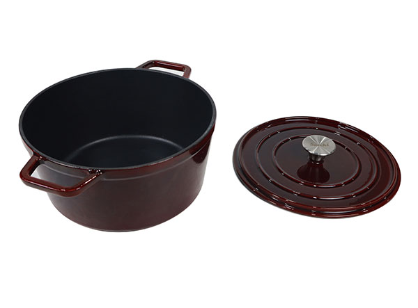 High-end mirror Enameled Cast Iron Covered Round Dutch Oven
