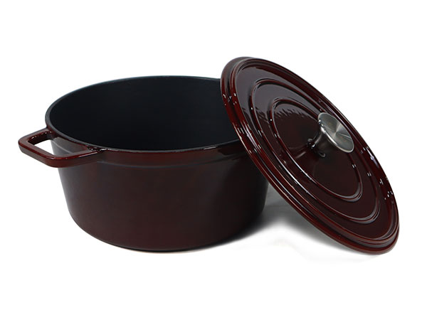 High-end mirror Enameled Cast Iron Covered Round Dutch Oven