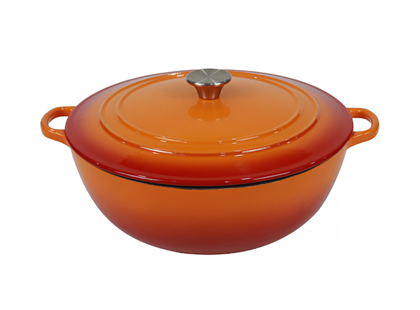 6.5 Quart Gradient Pumpkin Enameled Cast Iron Soup Pot With Lid