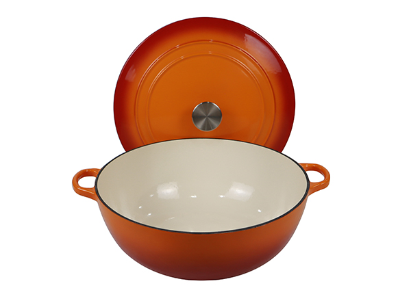 6.5 Quart Gradient Pumpkin Enameled Cast Iron Soup Pot With Lid