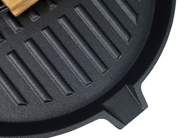 Foldable Handle 10" Cast Iron Round Grill Pan Outdoor