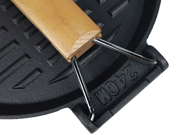 Foldable Handle 10" Cast Iron Round Grill Pan Outdoor