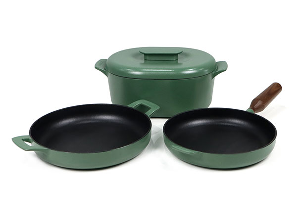 3 piece cast iron enamel cookware set