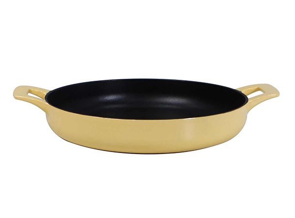 11 Inch Round Cast Iron Breakfast Skillet with Double Loop Handles