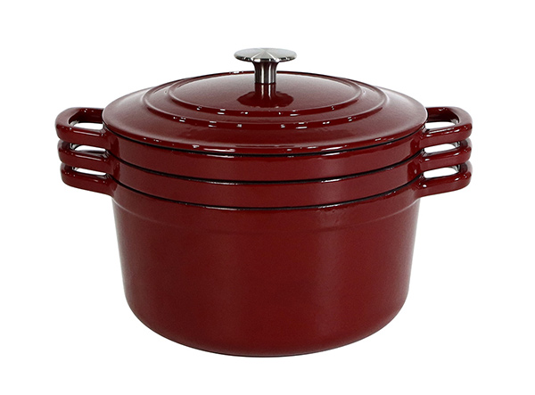 4-Piece Enameled Cast Iron Stackable Cookware Set