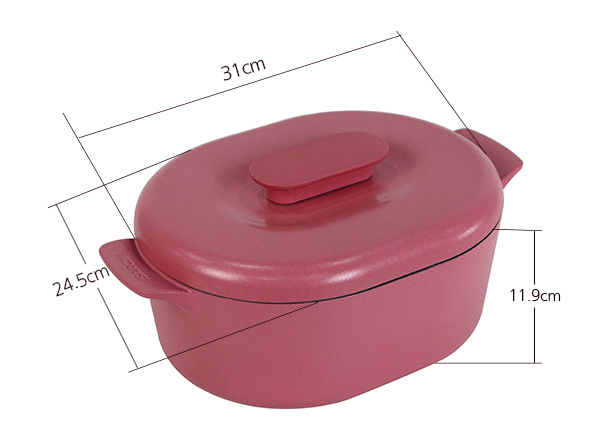 6.3 Quart Magenta Enameled Cast Iron Oval Dutch Oven