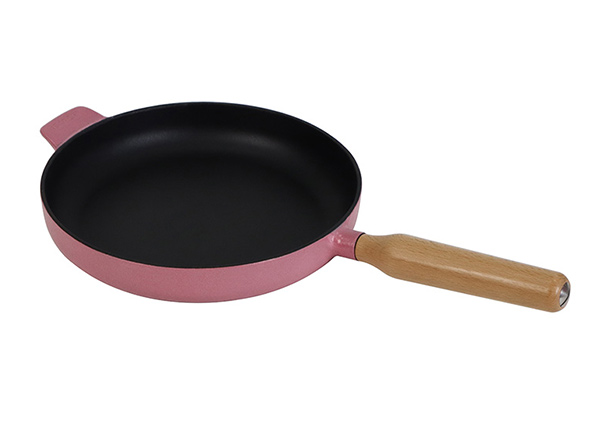 10 Inch Magenta Enameled Cast Iron Frying Pan