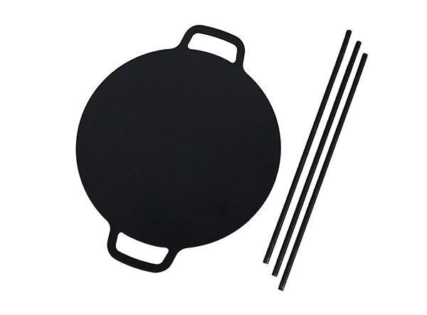 34cm Cast Iron Round Griddle Non-Stick Stovetop Grill Plate