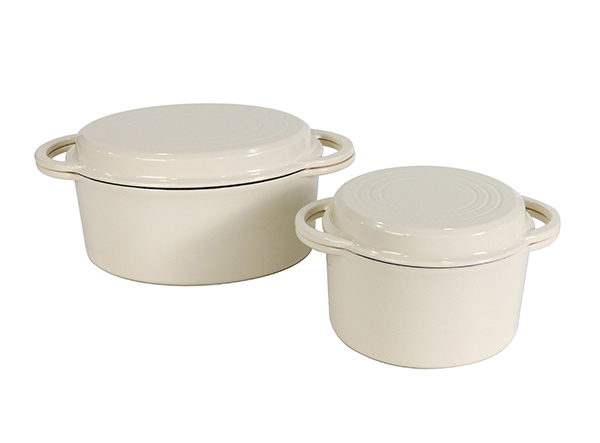 Enameled Dutch Oven With Lid Set Of 2, 8 Ounce Double Cast Iron