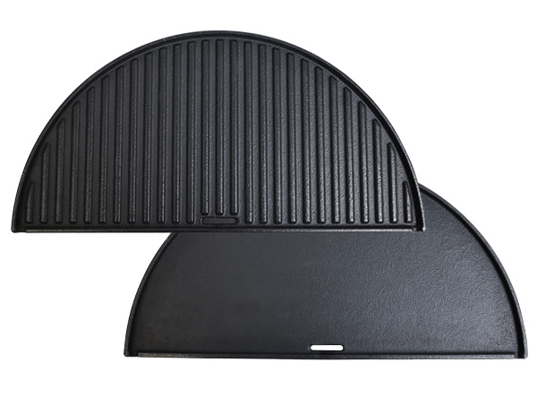 17" Half Moon Cast Iron Reversible Griddle & Grate for Kamado Joe Classic Large Big Green Egg