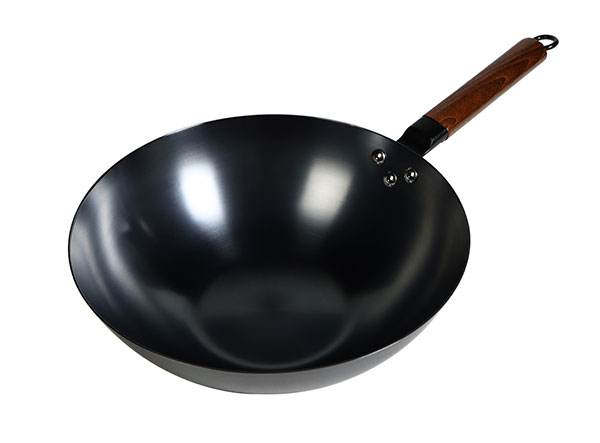 Nonstick Lightweight Rustproof Carbon Steel Wok with Wooden Handle