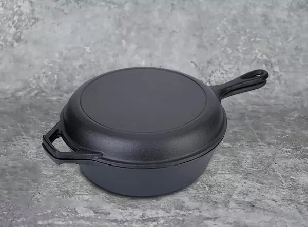 2 in 1 Pre-Seasoned Cast Iron Combo Cooker Deep Pan for Sale