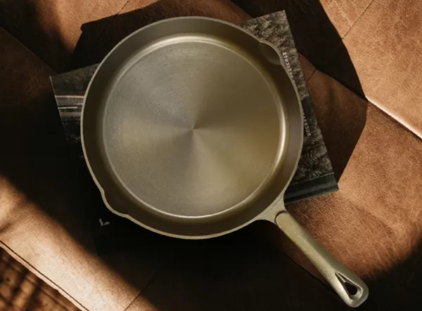 Golden cast iron nonstick skillet