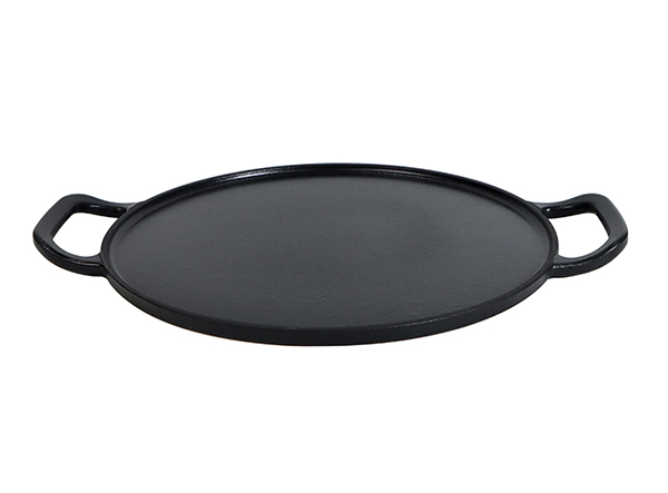 12-Inch Cast Iron Flat Black Pizza Pan