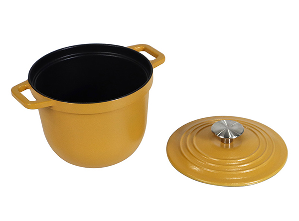 2.5qt Sealed Enamel Stew Pot Cast Iron Rice Cooker