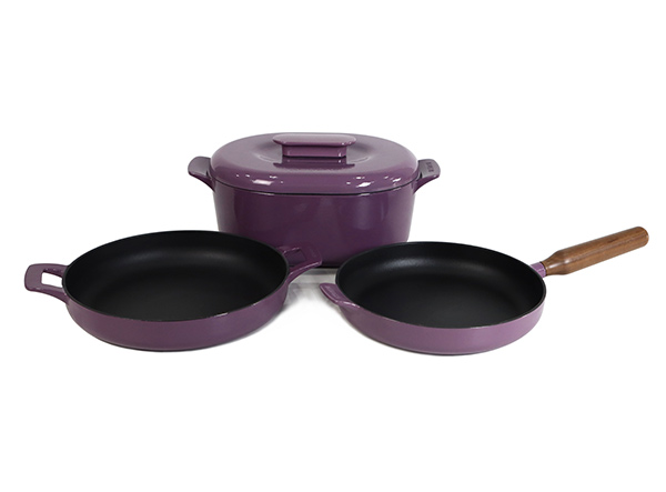 3 piece cast iron enamel cookware set
