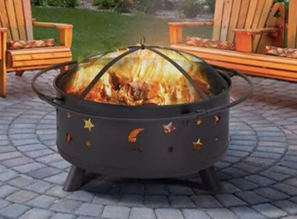 Round 32 Inch Wood Burning Steel Firepit Bowl for Patio & Backyard