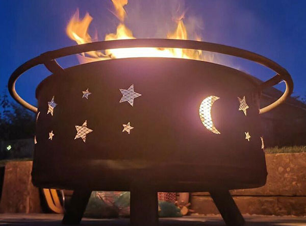 Round 32 Inch Wood Burning Steel Firepit Bowl for Patio & Backyard