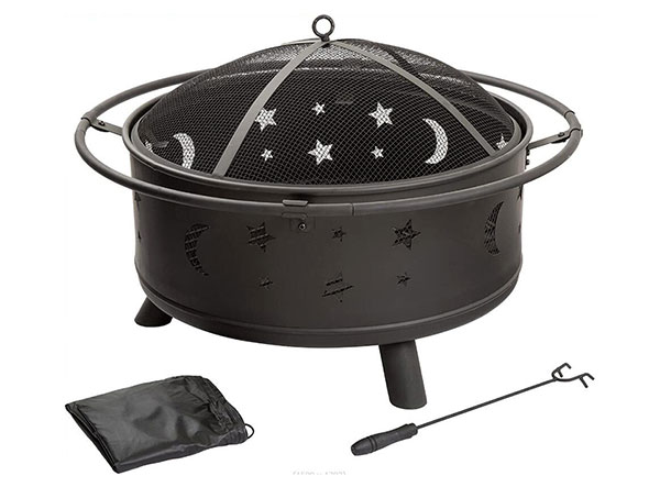Round 32 Inch Wood Burning Steel Firepit Bowl for Patio & Backyard
