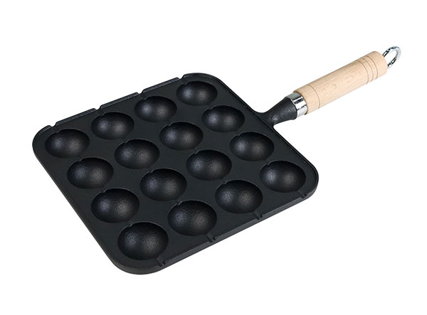 Pre-Seasoned 16 Holes Non-stick Cast Iron Aebleskiver Pan