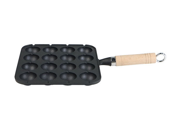 Pre-Seasoned 16 Holes Non-stick Cast Iron Aebleskiver Pan