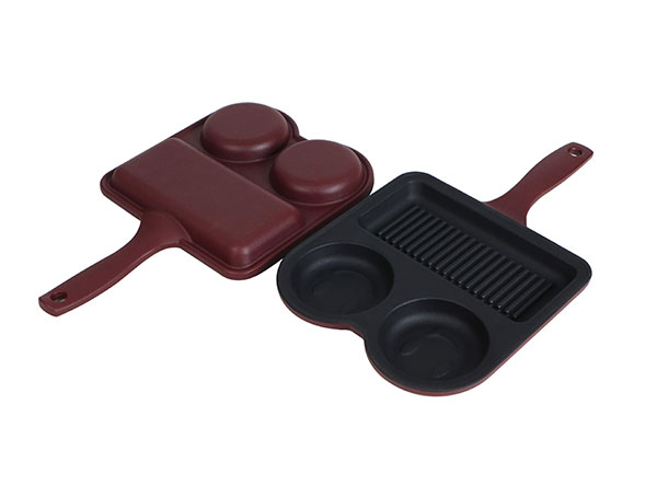 Matte Enamel Cast Iron 3-in-1 Section Divided Pan