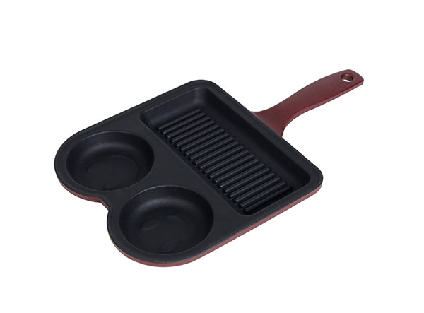 Matte Enamel Cast Iron 3-in-1 Section Divided Pan