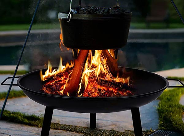 Portable 23'' Three-Legged Outdoor Fire Bowl