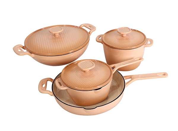 Porcelain Cast Iron Chef's Wok Dish with Lid