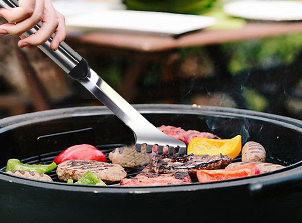Metal Barbecue Utensils Heavy Duty 18 Inch BBQ Tongs for Outdoor Grill