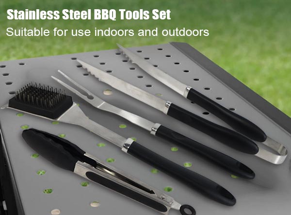 Grill Utensils 4PC Stainless Steel BBQ Tool Set Supplier