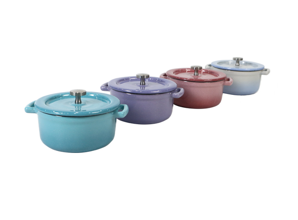 Hot Sale Mini Size Small Cast Iron Casserole Dish Pots With Wooden Base