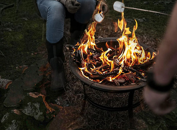 Wholesale 22 Inches Portable Wood Burning Steel BBQ Grill Fire Pits