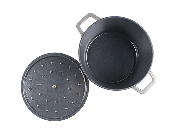High-end mirror Enameled Cast Iron Covered Round Dutch Oven