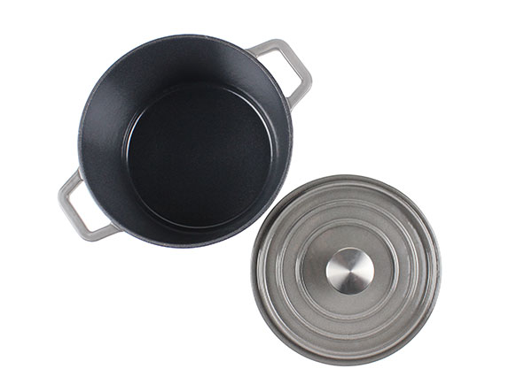 High-end mirror Enameled Cast Iron Covered Round Dutch Oven