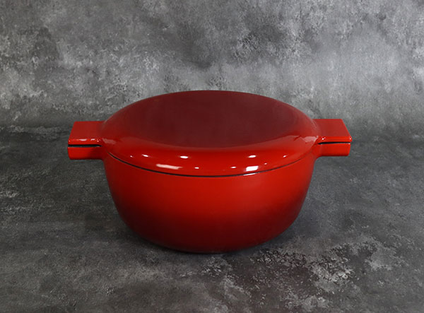 Enamel Cast Iron Double Dutch Oven with Fry Pan Lid