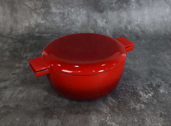 Enamel Cast Iron Double Dutch Oven with Fry Pan Lid
