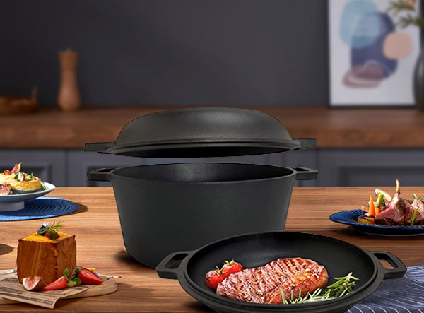 Cast Iron Double Dutch Oven