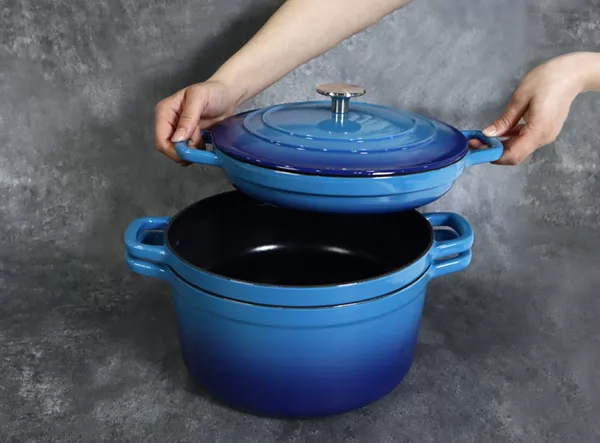 4-Piece Enameled Cast Iron Stackable Cookware Set