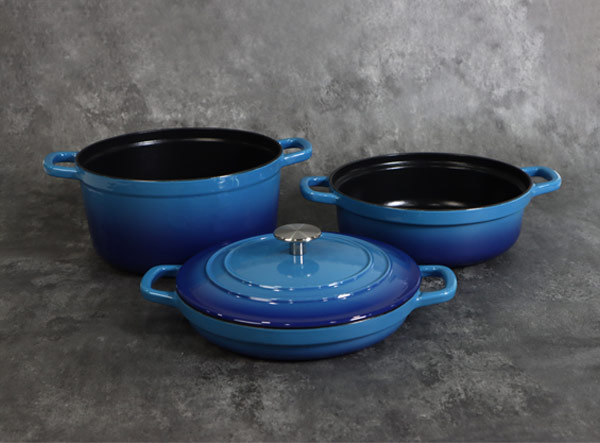 4-Piece Enameled Cast Iron Stackable Cookware Set