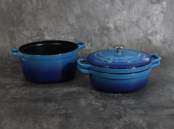 4-Piece Enameled Cast Iron Stackable Cookware Set